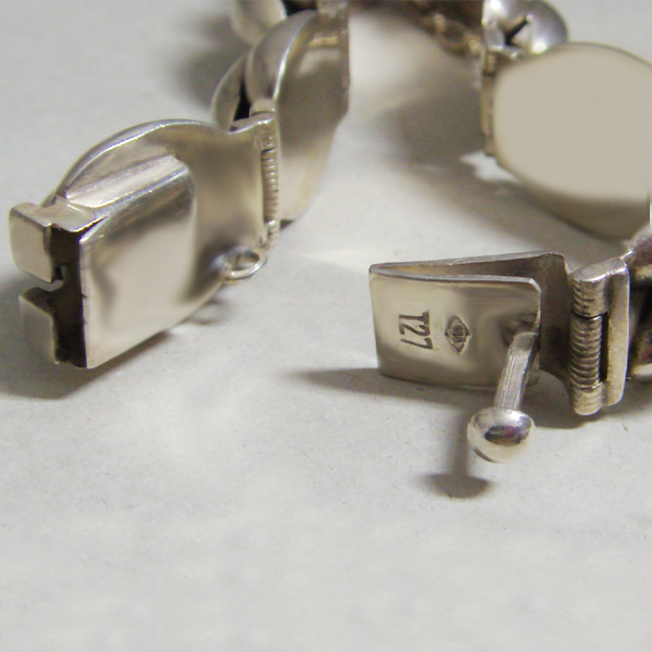 (b1116)Silver bracelet Belgiorno type.